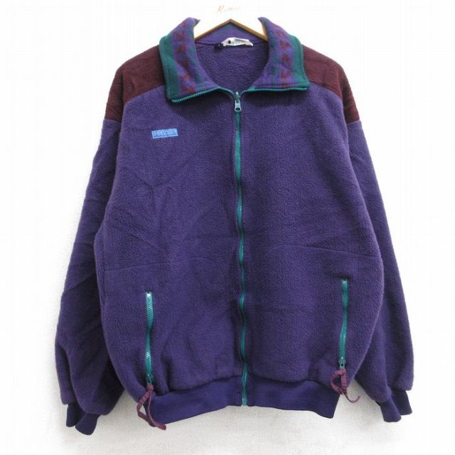 L★古着 コロンビア COLUMBIA 長袖 フリース ジャケット メンズ 90年代 90s USA製 紫他 パープル 【spe】 25nov01 中古 アウター