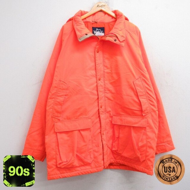 【50%OFF】ウールリッチ 90s ナイロンマウンテンジャケット ラグラン オレンジ XL | 古着
