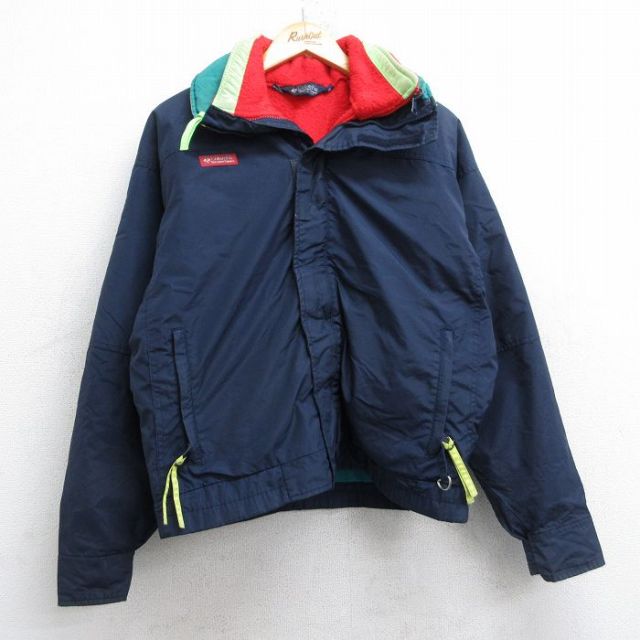 L★古着 コロンビア COLUMBIA 長袖 ナイロン ジャケット メンズ 90年代 90s Bugaboo 紺 ネイビー 内側フリース 【spe】 25nov04 中古 アウター