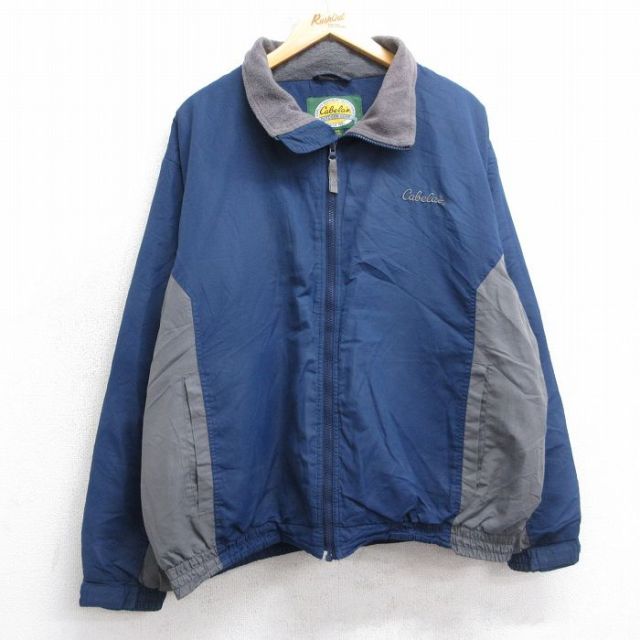 【50%OFF】カベラス 00s 長袖ジャケット ワンポイントロゴ ネイビー XL | 古着