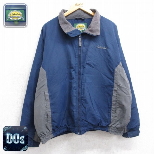 【50%OFF】カベラス 00s 長袖ジャケット ワンポイントロゴ ネイビー XL | 古着