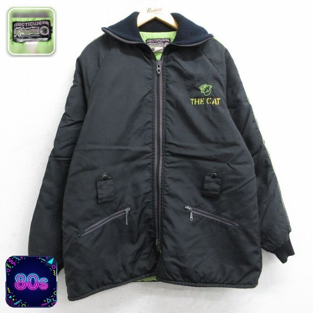 【50%OFF】80s ラグランジャケット THE CAT ブラック L | 古着