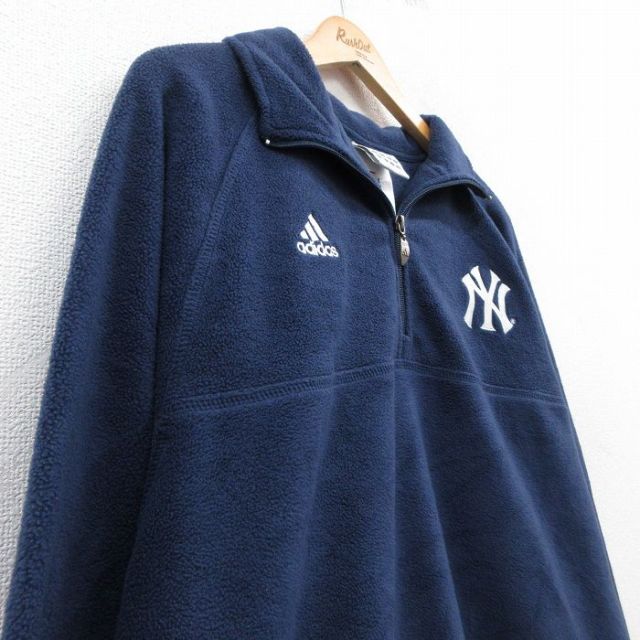 古着通販 XL☆古着 アディダス adidas 長袖 ハーフジップ フリース