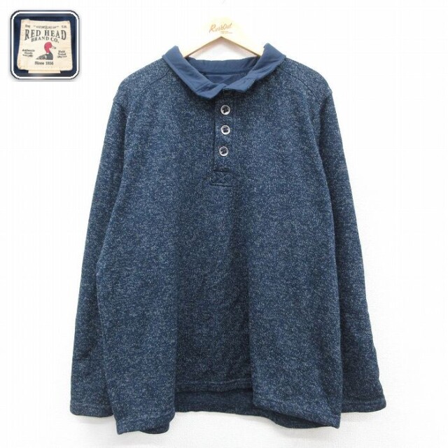 レッドヘッド 長袖ジャケット 霜降り ネイビー XL | 古着