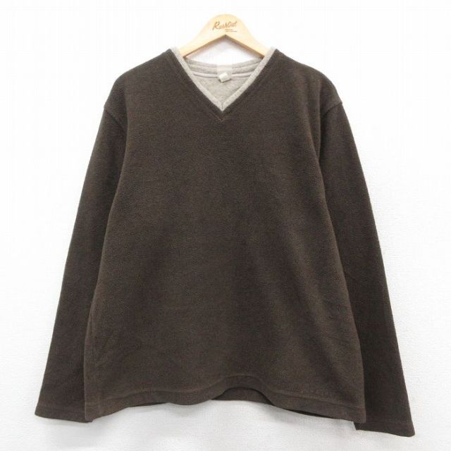 【50%OFF】オールドネイビー 00s フリースジャケット ワンポイントロゴ ブラウン L | 古着