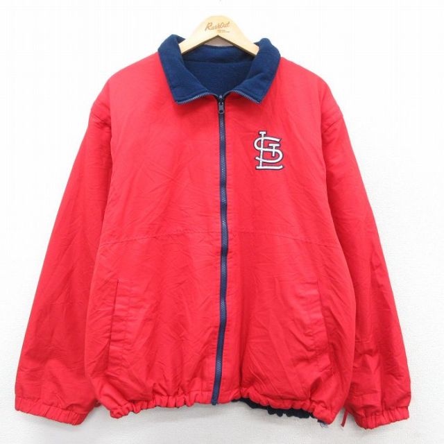 【50%OFF】MLB セントルイスカージナルス 00s リバーシブルジャケット レッド XL | 古着