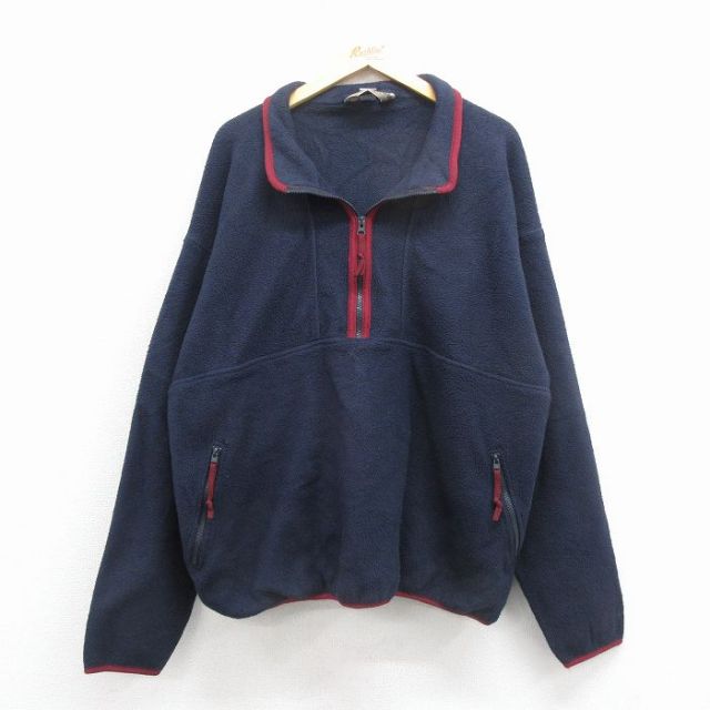 【50%OFF】EMS 90s ハーフジップフリースジャケット ネイビー XL | 古着