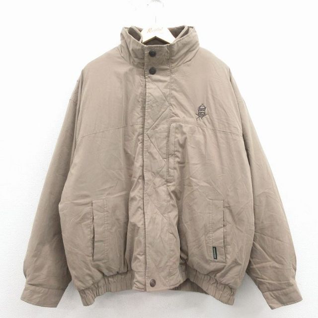 XL★古着 WEATHERPROOF 長袖 ジャケット メンズ 大きいサイズ ベージュ 内側フリース 25nov19