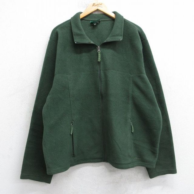 【50%OFF】エルエルビーン 00s フリースジャケット ワンポイントロゴ グリーン L | 古着