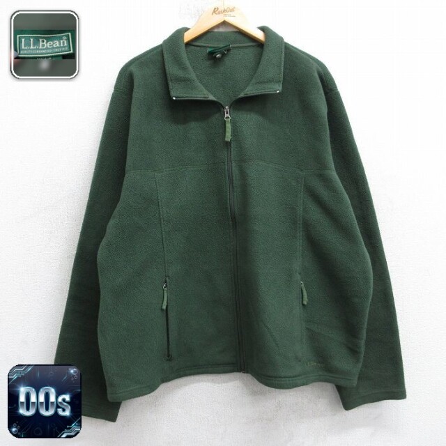 【50%OFF】エルエルビーン 00s フリースジャケット ワンポイントロゴ グリーン L | 古着