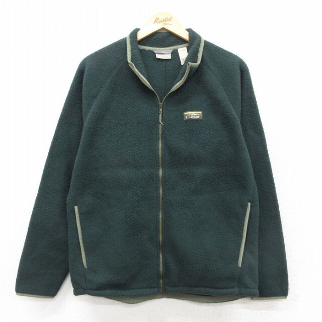 エルエルビーン 00s フリースジャケット ワンポイントロゴ グリーン S | 古着