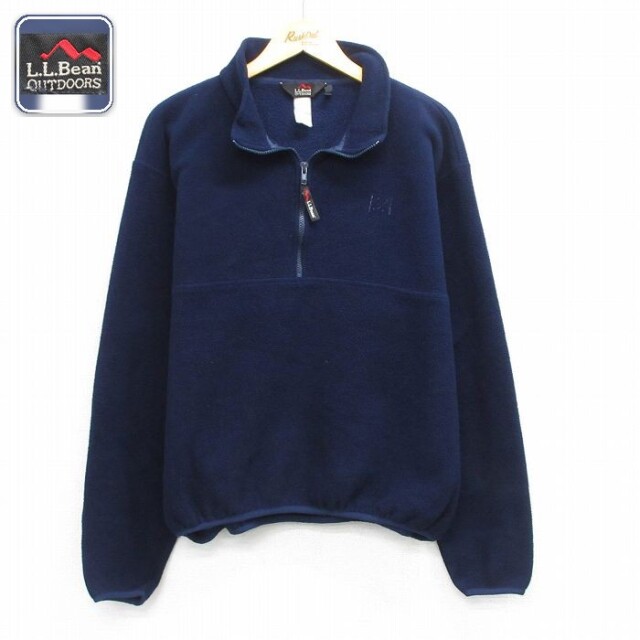 【50%OFF】エルエルビーン 長袖ハーフジップフリースジャケット ネイビー XL | 古着
