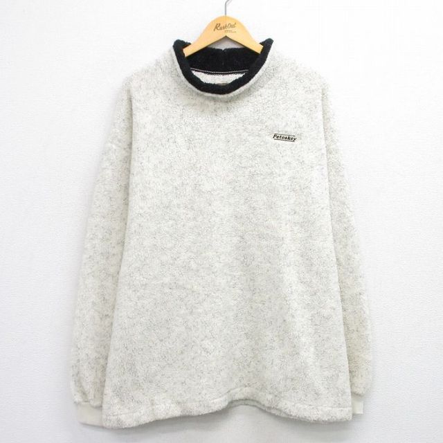 XL★古着 長袖 フリース ジャケット メンズ 00年代 00s ペトスキー モックネック ハイネック 白他 25nov29