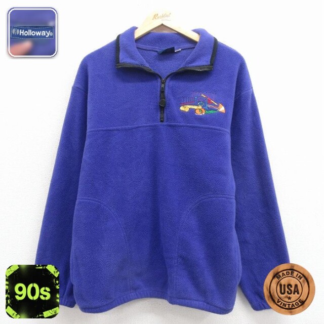 ホロウェイ 90s ハーフジップフリースジャケット AGILITY パープル M | 古着