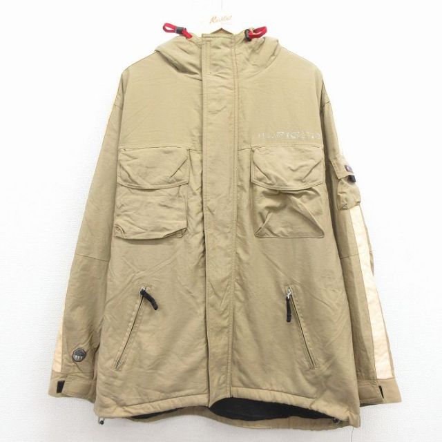 【50%OFF】トミーヒルフィガー 長袖ナイロンジャケット 内側フリース ベージュ XL | 古着