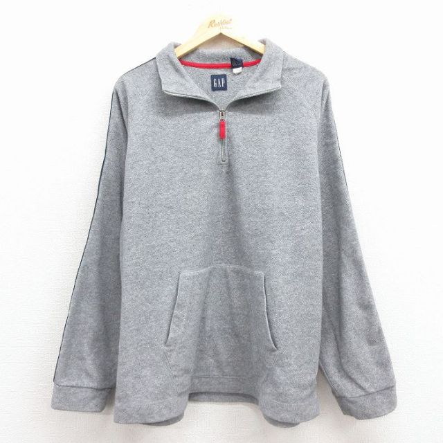 【50%OFF】ギャップ 00s ハーフジップフリースジャケット グレー L | 古着