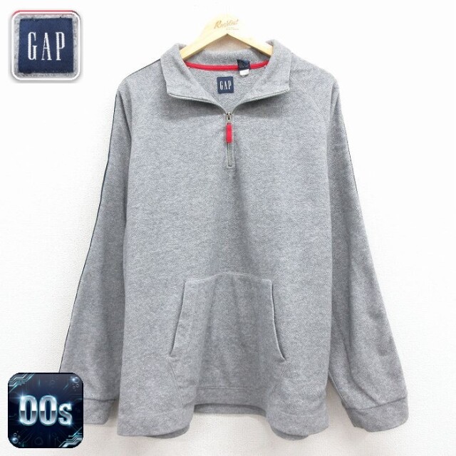 【50%OFF】ギャップ 00s ハーフジップフリースジャケット グレー L | 古着