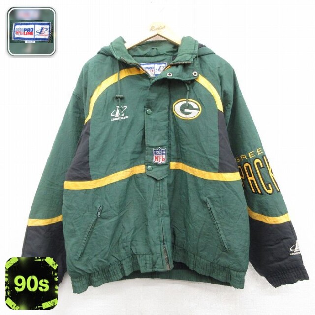 【50%OFF】NFL グリーンベイパッカーズ 90s ナイロンジャケット 内側キルティング グリーン XL | 古着
