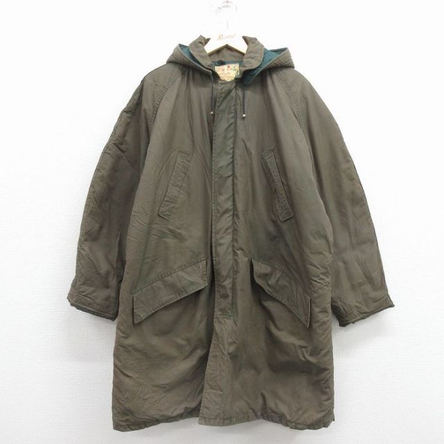 XL★古着 エルエルビーン 長袖 ビンテージ ダウン ジャケット パーカー メンズ 70年代 70s ロング丈 ラグラン カナダ製 緑【spe】 25dec10