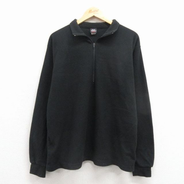M★古着 Early Winters 長袖 ハーフジップ フリース ジャケット メンズ 90年代 90s USA製 黒 25dec10