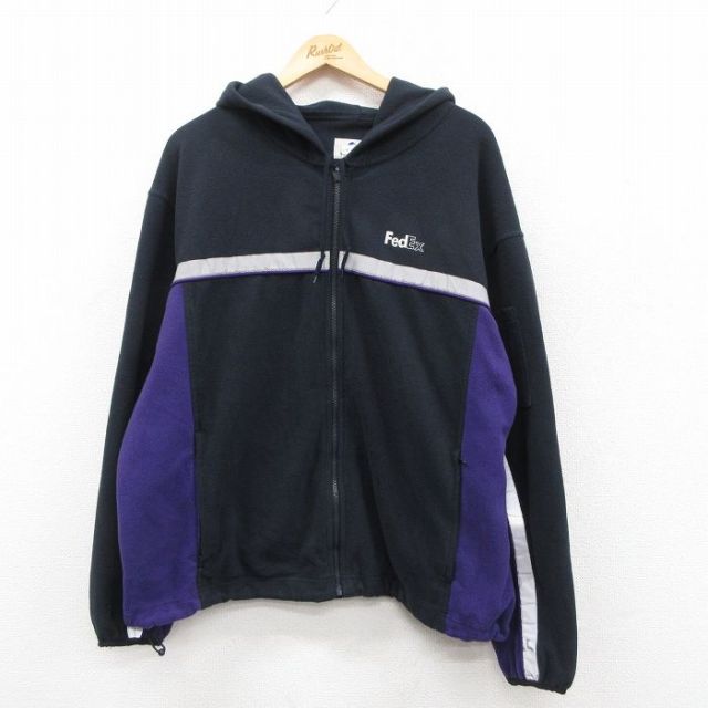 【50%OFF】FedEx 長袖フリースジャケット リフレクター ブラック XL | 古着