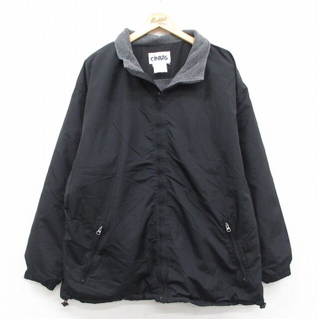 【50%OFF】CiNTAS 長袖ナイロンジャケット 内側フリース ブラック XL | 古着