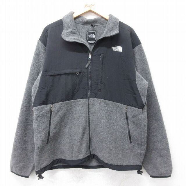 L★古着 ノースフェイス 長袖 フリース デナリ ジャケット メンズ ワンポイントロゴ グレー他【spe】 25dec13
