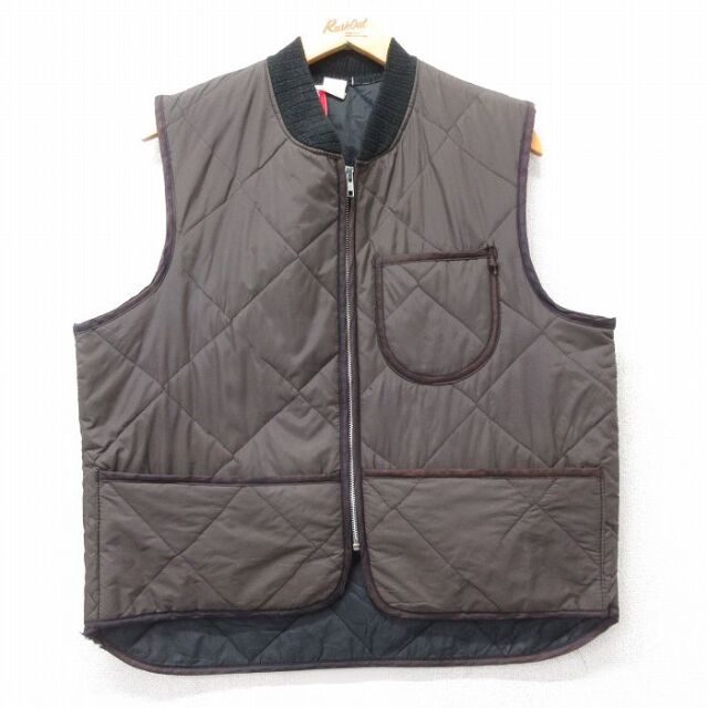 XL★古着 Wear Guard キルティング ベスト メンズ 90年代 90s こげ茶 25dec13