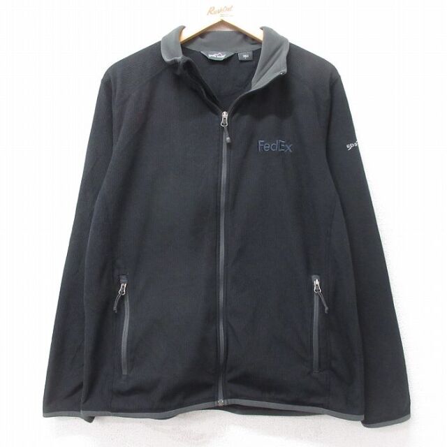 【50%OFF】エディーバウアー 長袖フリースジャケット FedEx ブラック M | 古着