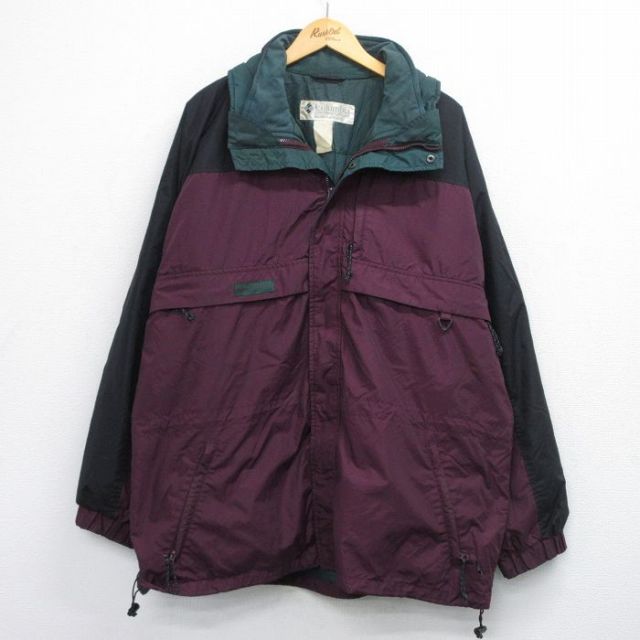【50%OFF】コロンビア 90s ナイロンジャケット ワンポイントロゴ パープル XL | 古着