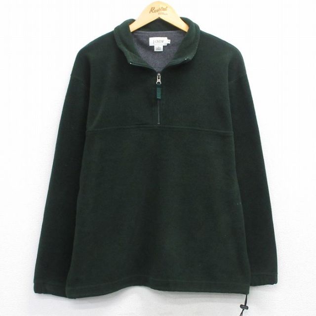L★古着 ジェイクルー 長袖 ハーフジップ フリース ジャケット メンズ 00年代 00s 緑 25dec16
