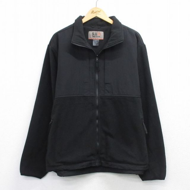 XL★古着 5.11 TACTICAL 長袖 フリース ジャケット メンズ 黒 25dec16