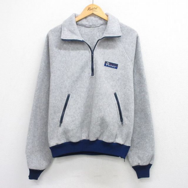 M★古着 ペンフィールド 長袖 ハーフジップ フリース ジャケット メンズ 90年代 90s ラグラン USA製 グレー【spe】 25dec20