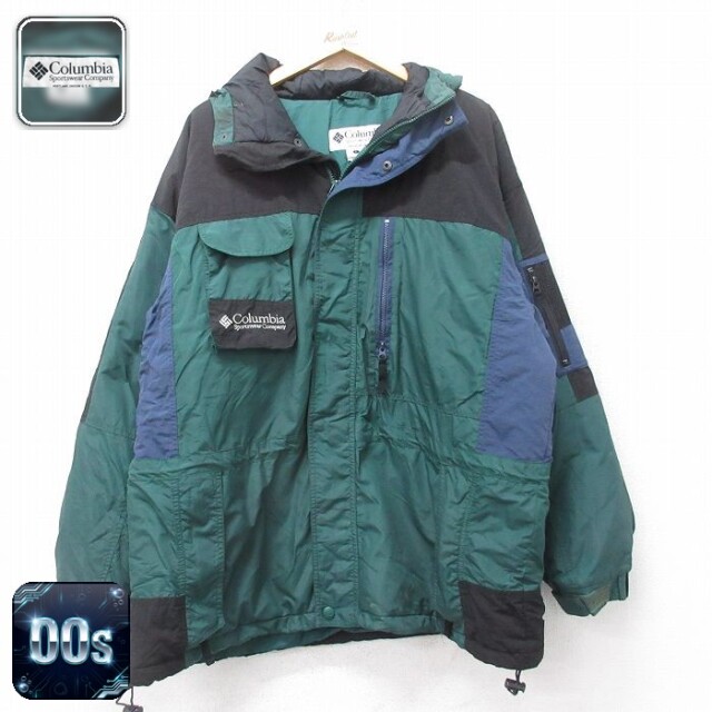 【50%OFF】コロンビア 00s ナイロンジャケット ワンポイントロゴ グリーン XL | 古着