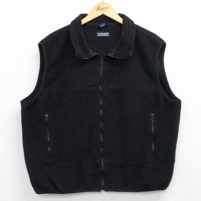 XL★古着 ランズエンド フリース ベスト メンズ 90年代 90s USA製 黒 25dec22