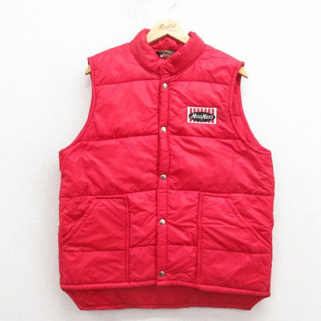 M★古着 スイングスター ベスト メンズ 80年代 80s Moor Mans リップストップ USA製 赤 25dec24