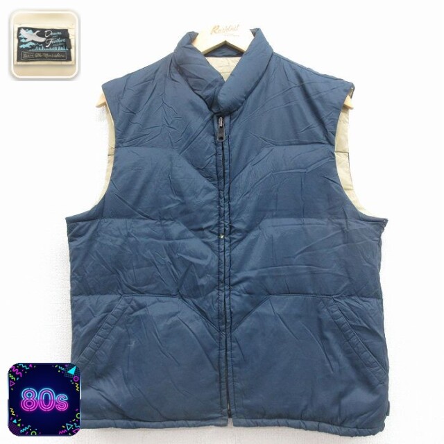 【50%OFF】シアーズ 80s ダウンベスト ネイビー S | 古着