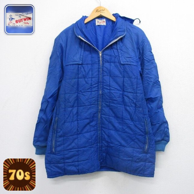 【50%OFF】バトウィン 70s 長袖キルティングジャケット ブルー M | 古着