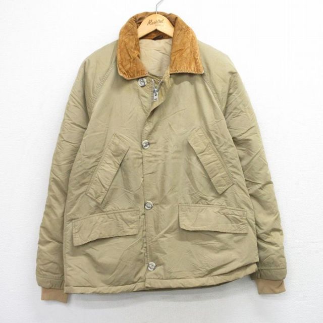 【20%OFF】エルエルビーン 80s ラグランダウンジャケット 襟コーデュロイ ベージュ L | 古着