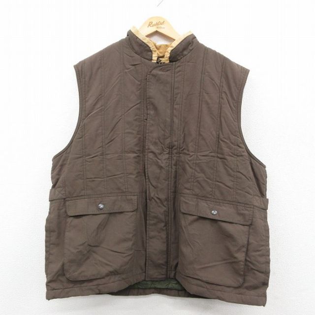 XL★古着 オービス ベスト メンズ 00年代 00s 大きいサイズ 薄緑 内側キルティング 26jan10