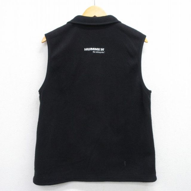メンズ 90s USA製 LANDS' END 荒粒 ごま塩 フリースベスト ブラック