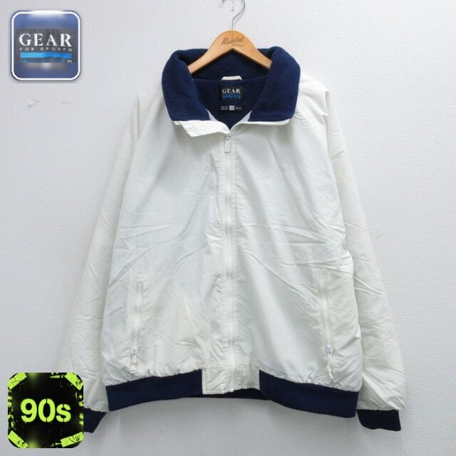90s 長袖ジャケット 内側フリース ホワイト XL | 古着