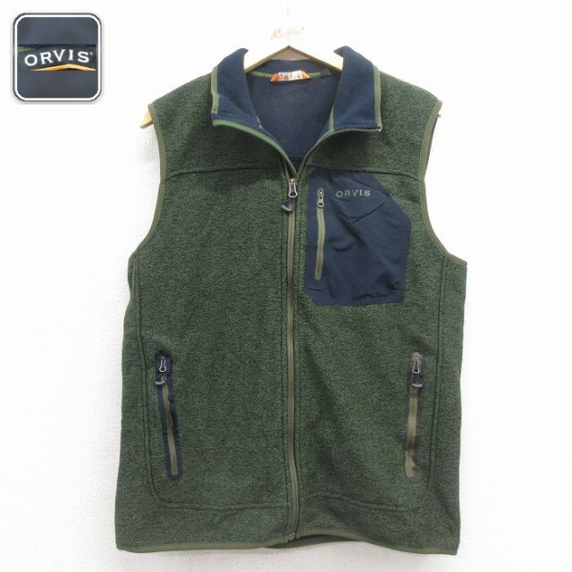 【50%OFF】オービス ベスト ワンポイントロゴ グリーン S | 古着