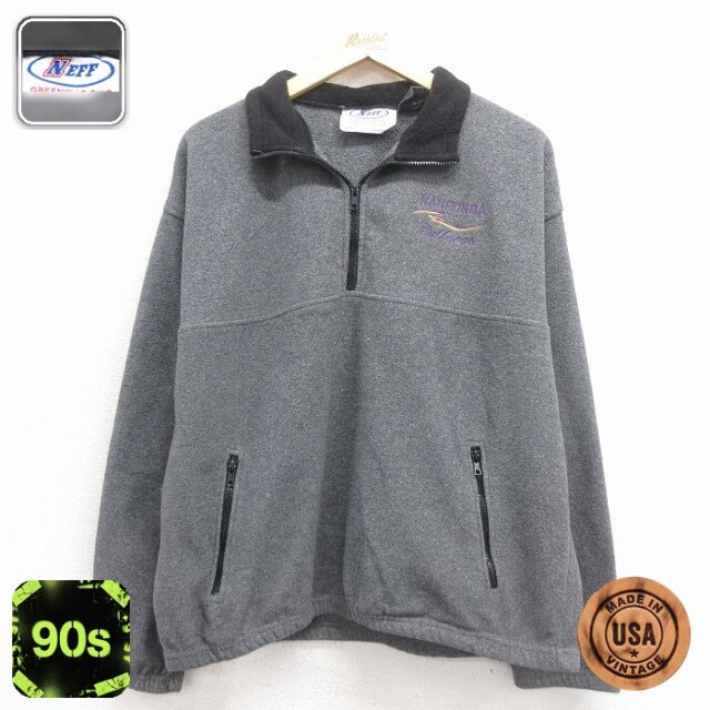 【50%OFF】ハーフジップフリースジャケット WAUCONDA グレー M | 古着