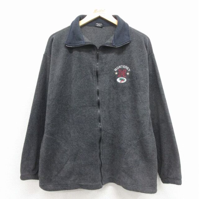 【20%OFF】M★古着 長袖 フリース ジャケット メンズ 90年代 90s M グレー 霜降り 26jan24