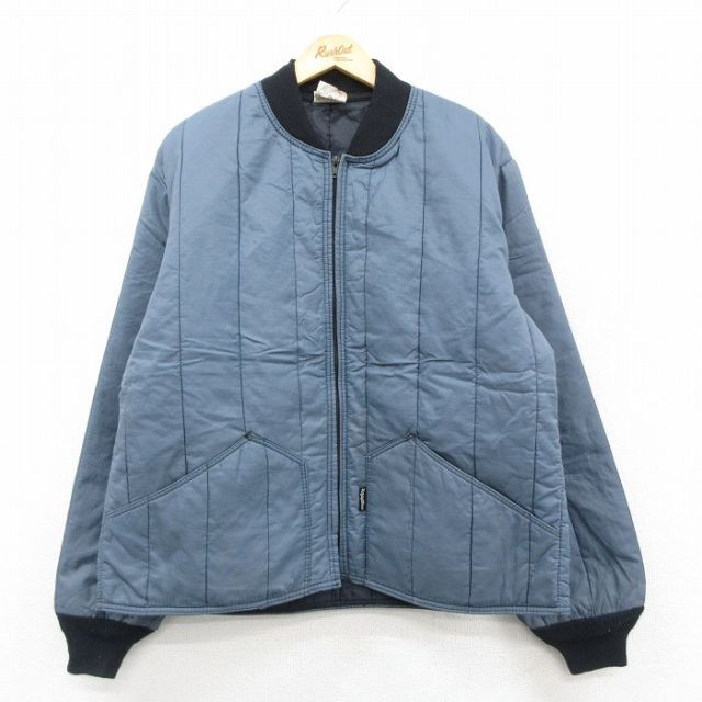 XL★古着 長袖 ナイロン ジャケット メンズ 90年代 90s リップストップ USA製 グレー他 26jan26
