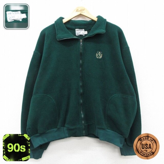 【50%OFF】90s フリースジャケット ACA グリーン XL | 古着