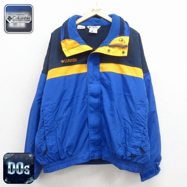 【50%OFF】コロンビア 00s ナイロンジャケット ワンポイントロゴ ブルー XL | 古着