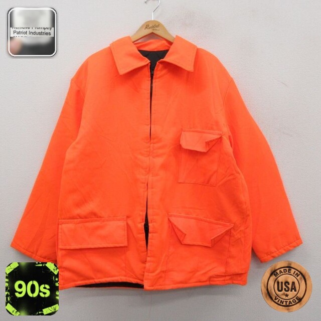 【50%OFF】90s 長袖ジャケット 内側キルティング オレンジ XL | 古着