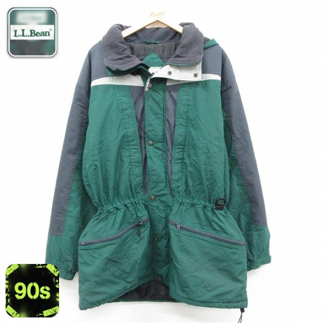 【50%OFF】エルエルビーン 90s ナイロンジャケット グリーン XL | 古着